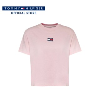 Tommy Hilfiger เสื้อยืดแขนสั้นผู้หญิง รุ่น DW0DW10404 TG0 - สีชมพู