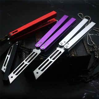 Squid Industries Balisong มีดบาลิซอง มีดควง มีดซ้อม สำหรับซ้อมควง พกพา ใบมีดคม อย่างดี ใบแปรงหวี ไม่มีคมสำหรับฝึกควง