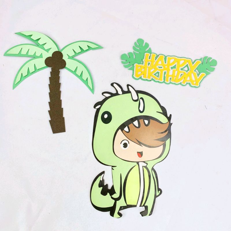 ตุ๊กตาแต่งเค้ก ธีมการ์ตูน - เด็ก  ไดโนเสาร์  ป้ายแต่งเค้ก - รูปที่ 6