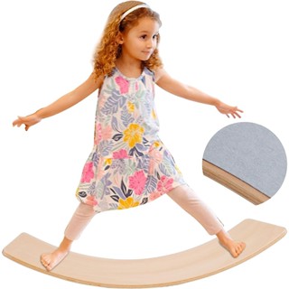 พร้อมส่ง 85cm กระดานทรงตัว Wooden Wobble Balance Board, 85cm Kid Natural Wood Yoga Board Curvy Board