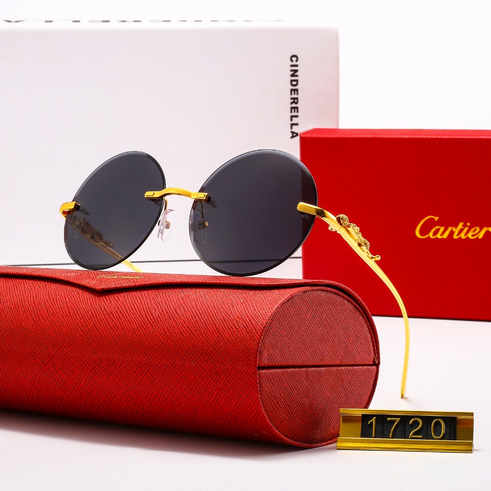 ► ▤ สต็อกพร้อม! Cartier แว่นกันแดด Photochromic Anti-UV 400 ใหม่สำหรับผู้หญิง
