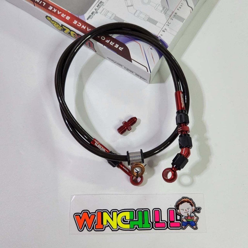 ZERN สายเบรค ทรง สายSWIT หัวฟันเฟือง สีแดงตัดดำ หัว45 ยาว 36 ใส่ WAVE ได้ทุกรุ่น แถวหัวบิ๊กกะโล่หัวกลม **ตัวแพง**
