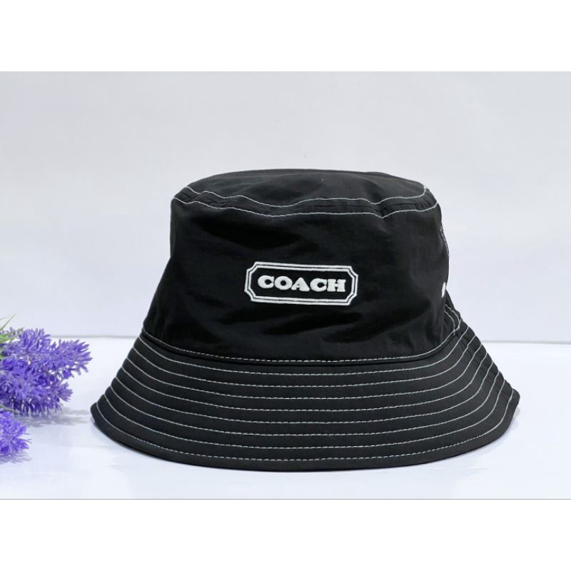 🎩🎩พร้อมส่ง #หมวก สีดำ ทรงบัคเก็ต  Bucket Hat With Coach 🎩🎩