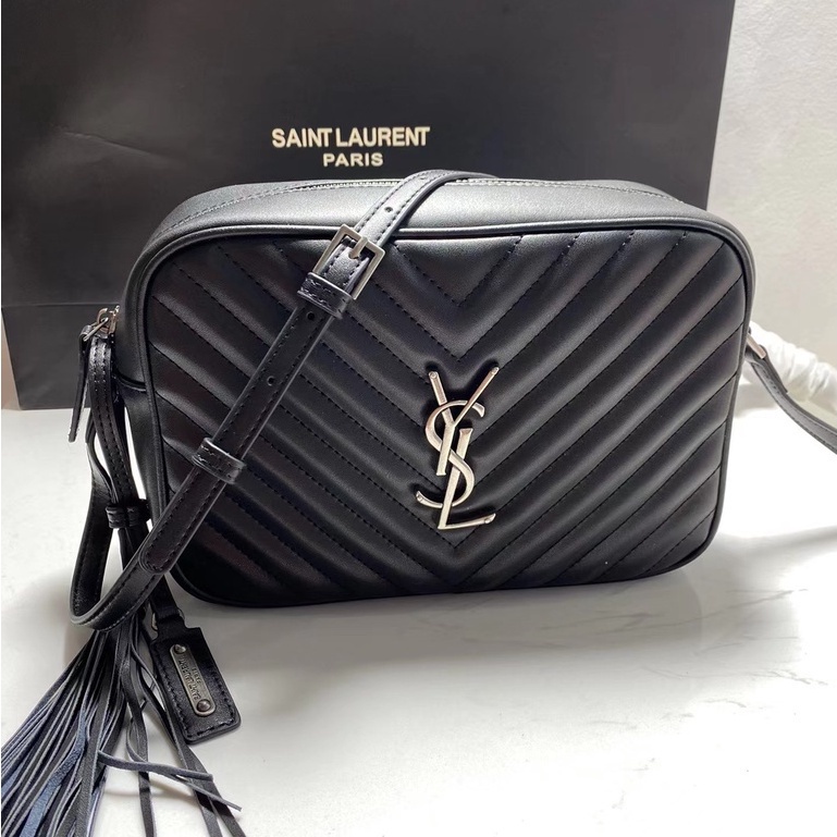 ﹉❡[พร้อมกล่อง] Original Saint Laurent Shoulder Bag , New YSL Camera Leather / Women Messenger