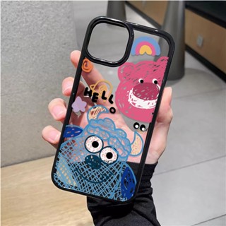 เคสโทรศัพท์มือถืออะคริลิคใส แบบแข็ง ลายการ์ตูนมอนสเตอร์ Lotso น่ารัก สําหรับ iphone 14 pro Max 11 13 12 7Plus 8 X XS Max