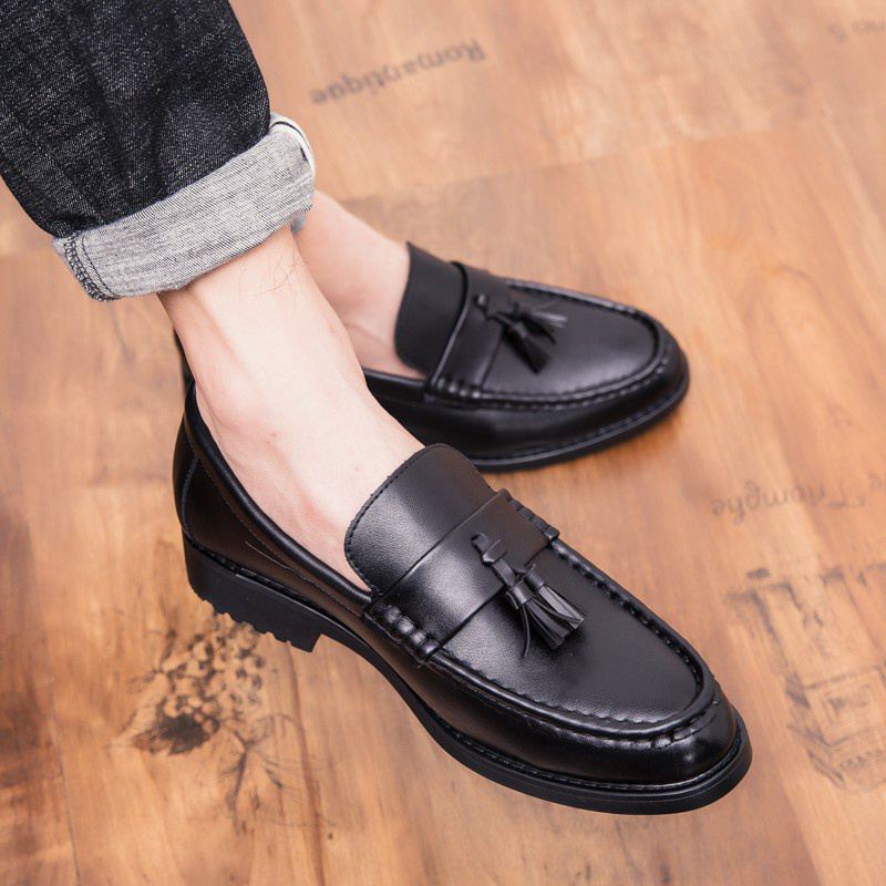 Tassel loafer รองเท้าหนังลําลอง สีดํา และสีน้ําตาล สําหรับผู้ชาย ไซซ์ 38-44