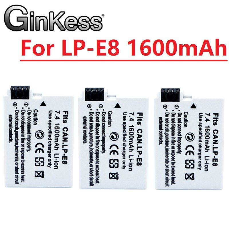 7.4V 1600MAh LP-E8 LP E8 LPE8แบตเตอรี่กล้อง AKKU Pack สำหรับ Canon EOS 550D 600D X7 700D Rebel X4 X5