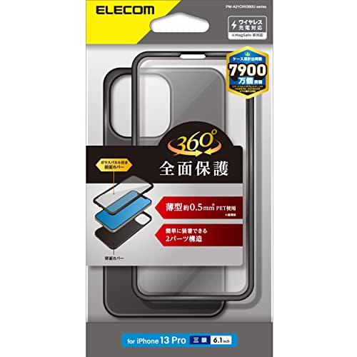 Elecom Pm-A21Chv360Ubk สมาร์ทโฟน 13 Pro เคสไฮบริด ป้องกัน 360 องศา บาง สีดํา