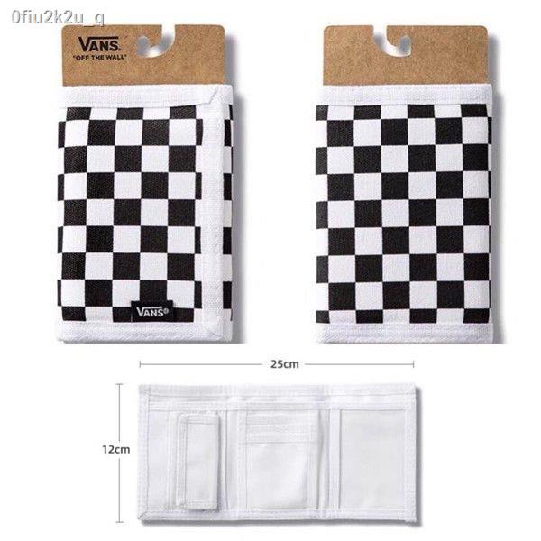 ❇ↂVance Wallet Checkerboard Canvas Tri-Fold Wallet Card Holder