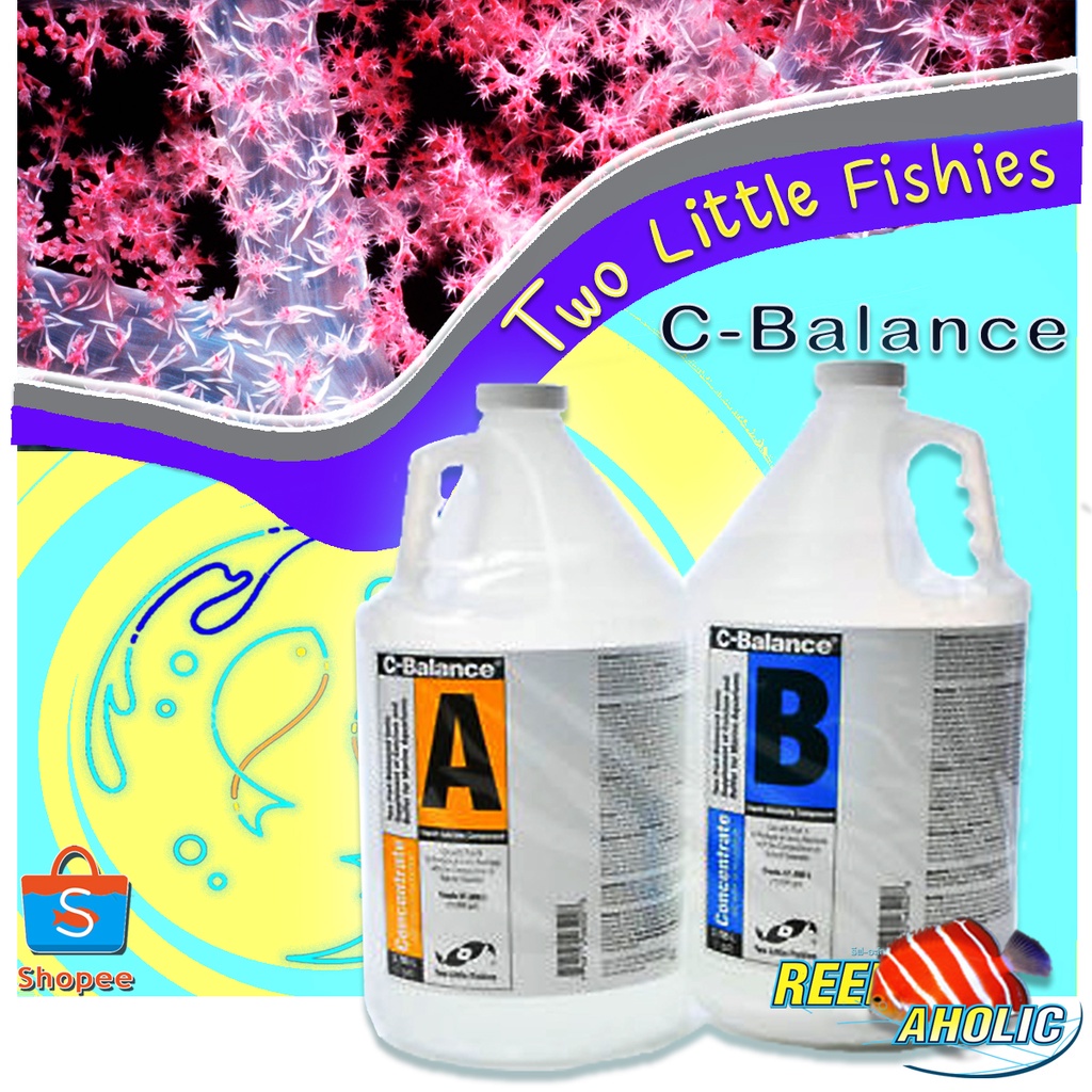 Reef-aholic C-Balance A/B แร่ธาตุรวม ใช้ง่ายเพียง 2  Part เหมาะกับตู้ทะเลทุกตู้! จากTwo Little Fishies GL 3.85L X 2 Pcs.