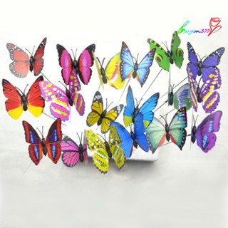 【AG】10Pcs/Set Simulation Butterfly Stick Outdoor Garden Flower Pot Decor Ornament