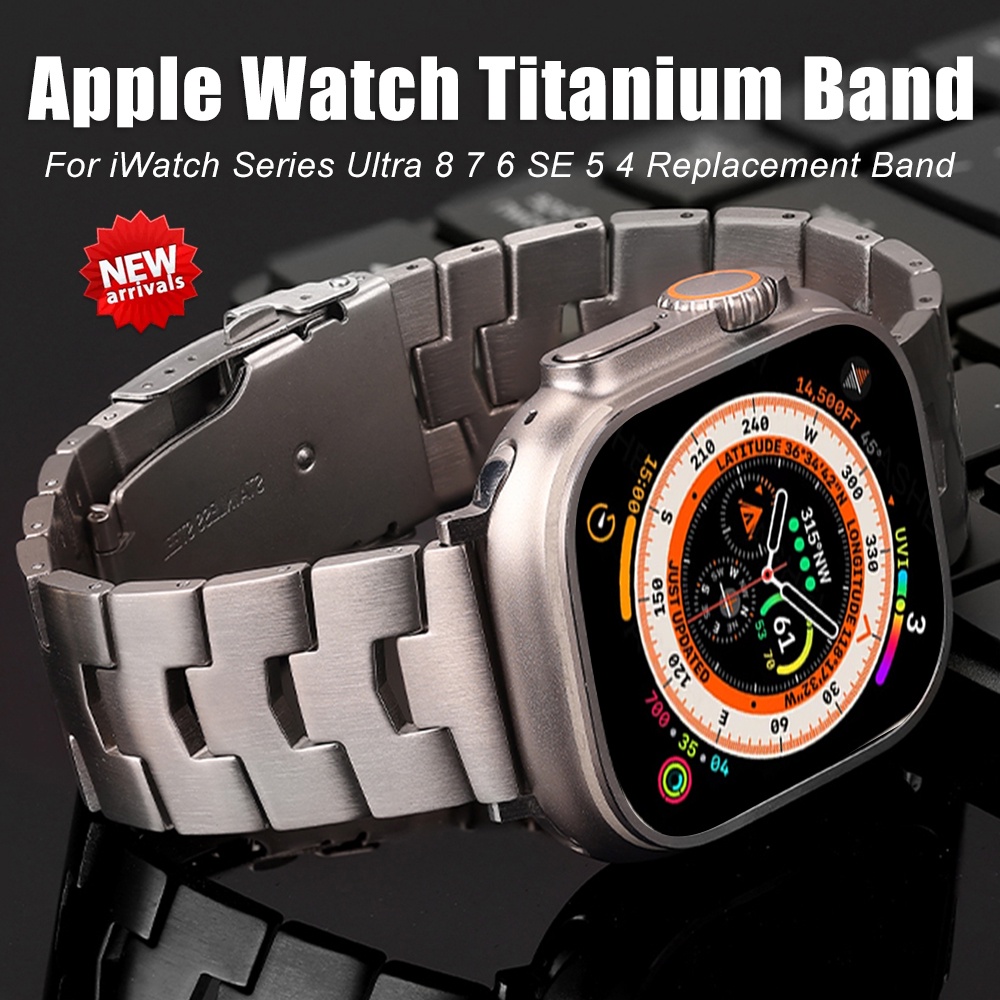 สายนาฬิกา applewatch สายโลหะไทเทเนียมสำหรับ Apple Watch Series Ultra 8 7 6 สร้อยข้อมือสำหรับ iWatch 49 มม. 45 มม. 44 มม.