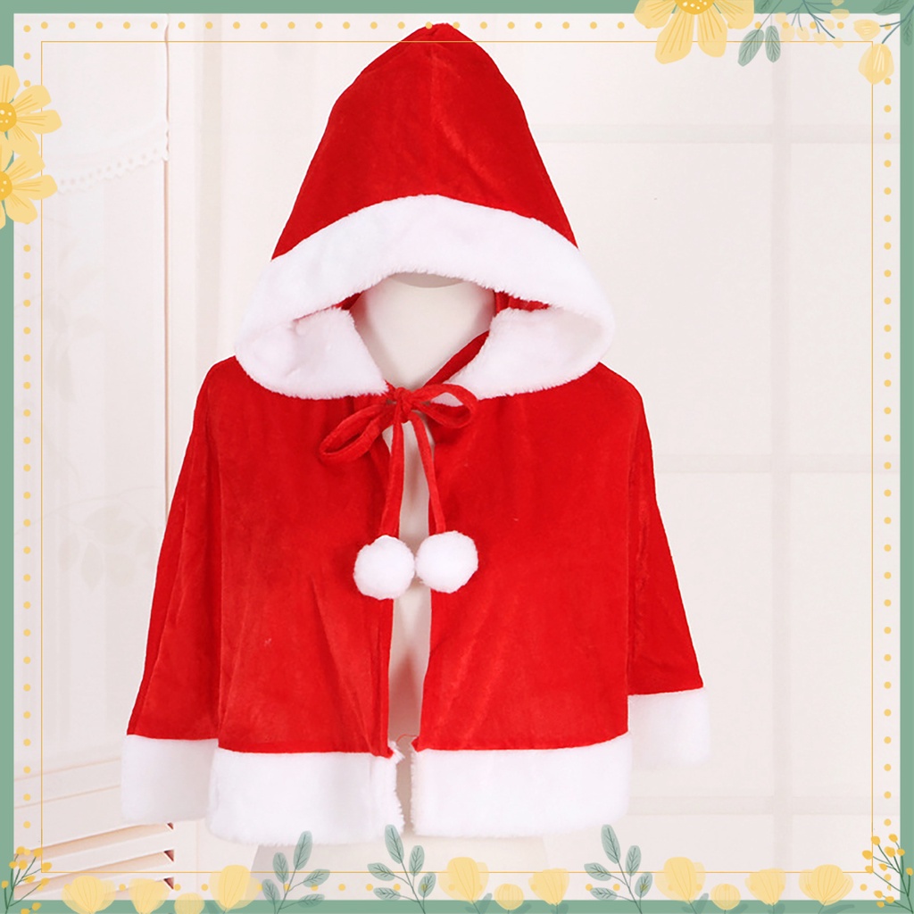 [YZY] ผ้าคลุมไหล่ ซานตาคลอส มีฮู้ด ผูกเชือก นุ่มพิเศษ ล้างทําความสะอาดได้ เครื่องแต่งกายคอสเพลย์ กํา