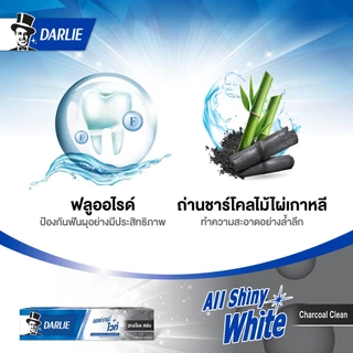 ดาร์ลี่ ยาสีฟัน ออลล์ ชายนี่ ไวท์ ชาร์โคล คลีน 140 กรัม [แพ็คคู่]