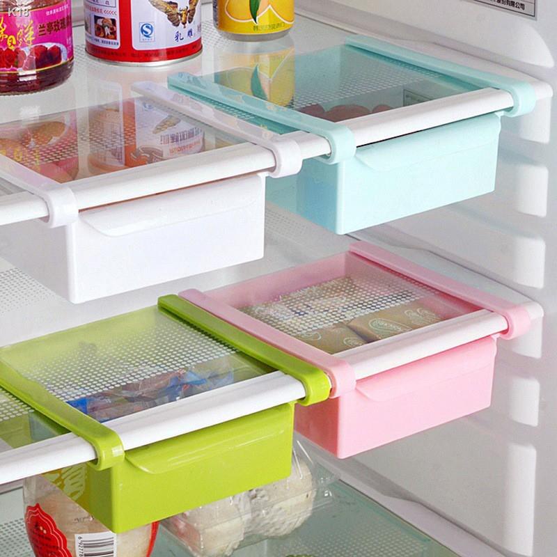 Eco-Friendly Kitchen Refrigerator Storage Rack Fridge Freezer Shelf Holder Pull-out Drawer Organiser Space Saver