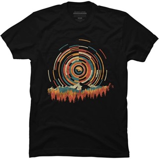 Design By Humans Mens The Geometry Of Sunrise By Digsy T-shirt - - : เสื้อผ้า รองเท้า และเครื่องประดับ