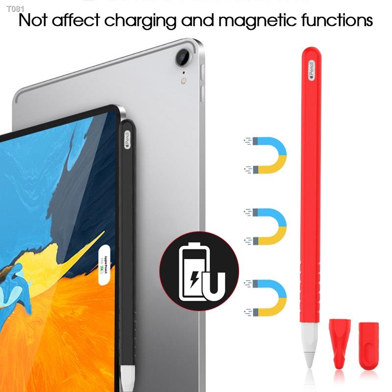 Apple Pencil 2nd Generation Silicone Case Sleeve with Protective Cylinder Cap For iPad Pencil 2 Touch Pen Stylus Cover
