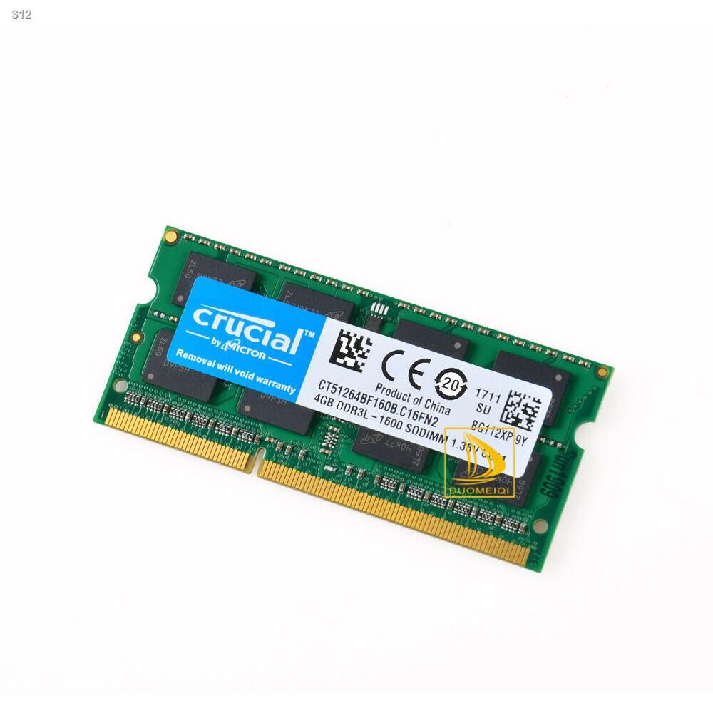Crucial 4GB 2RX8 PC3L-12800S DDR3 1600Mhz 204Pin Laptop Memory RAM