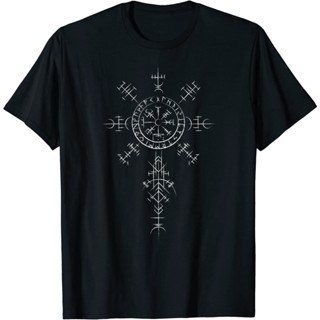 สัญลักษณ์ไวกิ้งย้อนยุค Compass Vegvisir เสื้อยืด Nordic Rune Celtic : เสื้อผ้า รองเท้า และเครื่องประดับ