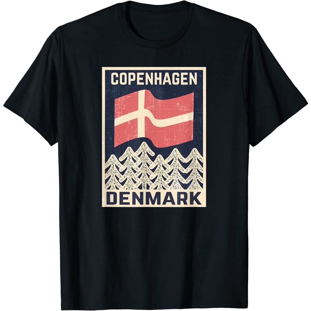 Copenhagen Denmark Tshirt - Danish Flag Vintage Tee