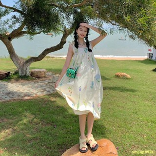 ⚡สินค้าใหม่#🐧ใหม่ หลวมสลิงกระโปรง Beach Resort Dress