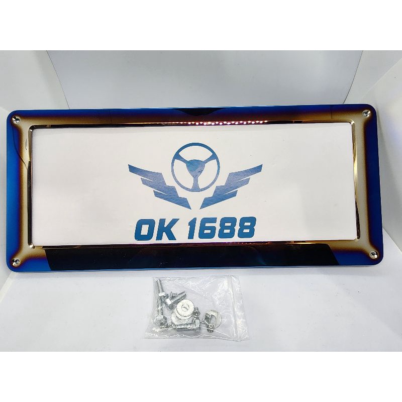 กรอบป้ายทะเบียน kefla ใช้กับป้านทะเบียนรุ่นใหม่ สีไทเท