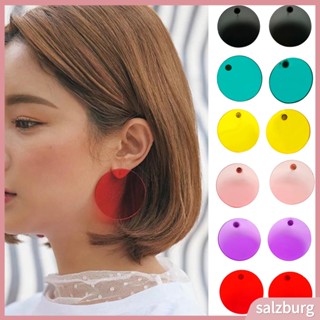 (salzburg) Women Trendy Transparent Circle Round Stud Earrings Acrylic Jewelry Party Charm