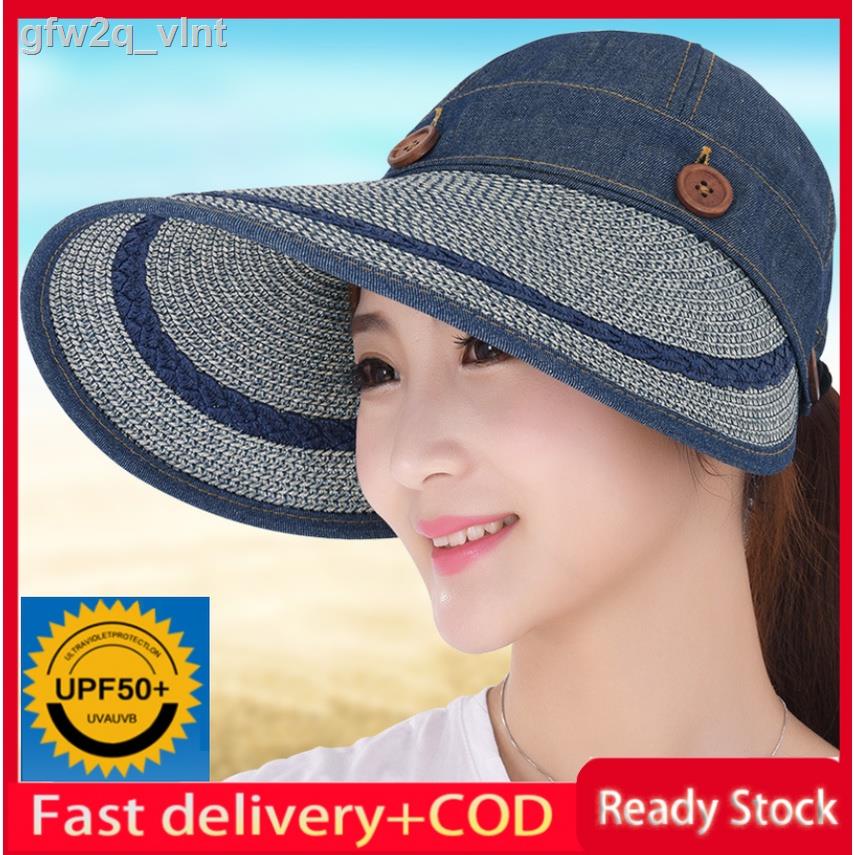Hat Womens Summer Sun Hat, Sun UV Protection, Cycling Big Edge Foldable Dual Purpose Sun Cool Hat