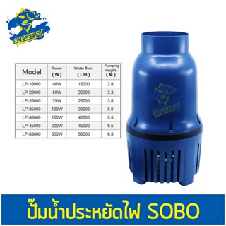 ปั๊มน้ำประหยัดไฟ SOBO (WP-33000LP - WP-55000LP) ปั๊มน้ำบ่อปลา ปั้มไดโว่ ปั้มแช่ บ่อกรอง ปลาคาร์ฟ