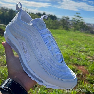 ❃❒AIR MAX 97 White BUBBLE 3 ผู้หญิงเวียดนาม Men s Reflective STRIKES MZ8B รองเท้าผ้าใบรองเท้าผ้าใบผู้ชาย