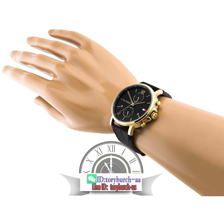 Tommy Hilfiger versatile men's quartz watch calender sport race watch leather strap 44mm