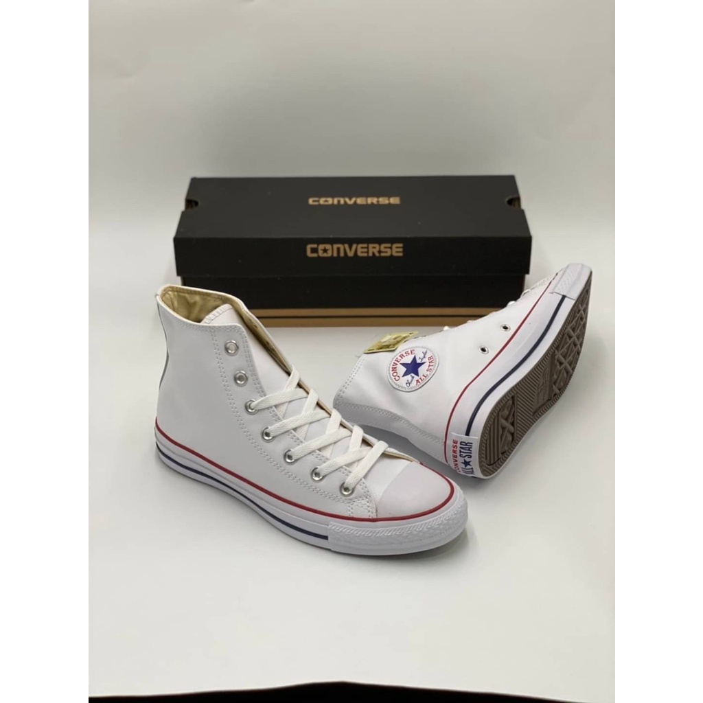 ☍✟◄Converse All Star Leather Classic White [สีขาวหนังหุ้มข้อ] สินค้าพร้อมกล่อง มีเก็บปลายทางรองเท้าผ้าใบ