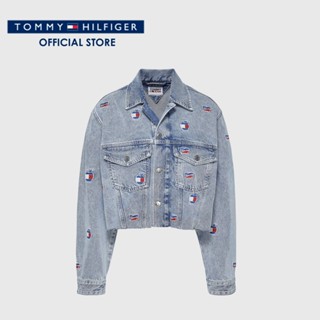 Tommy Hilfiger เสื้อแจ็คเก็ตผู้หญิง รุ่น DW0DW14844 1AB - สีฟ้า