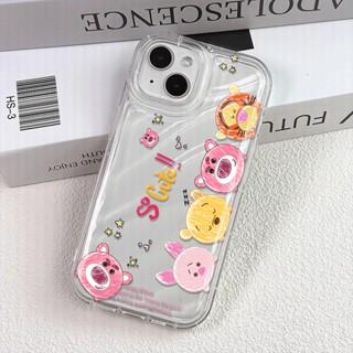 เคสโทรศัพท์มือถือ แบบใส กันกระแทก ลายการ์ตูนหมีพูห์ สําหรับ iphone 14 pro max 11 13 12 8 7 Plus XSMax X XR