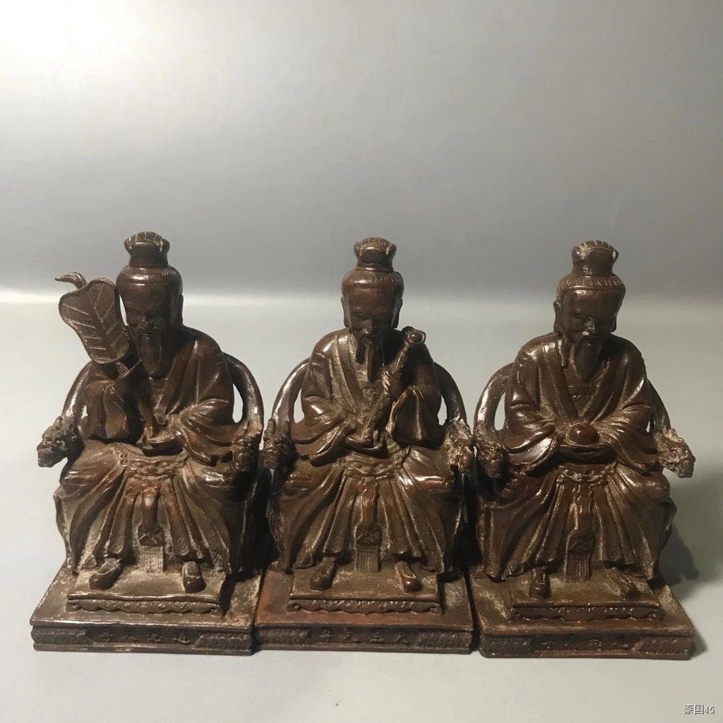 ﹍❦♛ใหม่โลหะผสมทองแดงบริสุทธิ์ Taishang Laojun เครื่องประดับทองแดง Sanqing Daozi รูปปั้นทองแดงชุดบูชาลัทธิเต๋าที่บ้าน