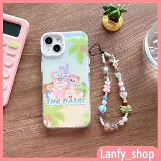 💖New 💖iPhone 14 13 12 11 Pro Max เคส for เคสไอโฟน11 น่ารัก บางเบาพกพาง่าย การ์ตูน Disney เรียบง่าย แฟชั่น โซ่มุก Case