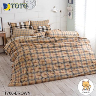 Toto ผ้าปูที่นอน (ไม่รวมผ้านวม) 3.5ฟุต 5ฟุต 6ฟุต พิมพ์ลาย กราฟฟิก TT708 BROWN #โตโต้ เครื่องนอน ชุดผ้าปู ชุดผ้าปูเตียง