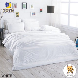 Toto ผ้าปูที่นอน+ผ้านวมเอนกประสงค์ (นวมใยบาง) 3.5ฟุต 5ฟุต 6ฟุต สีขาว WHITE #โตโต้ เครื่องนอน ชุดผ้าปู ชุดผ้าปูเตียง