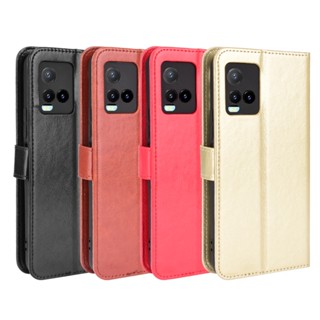 เคสมือถือ แบบหนัง ฝาพับ พร้อมช่องใส่บัตร สําหรับ vivo Y21 Y33S Y21S