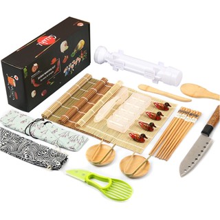 【จัดส่งในไทย】Sushi Making Kit- Complete Sushi Making Kit for Beginners &amp; Pros Sushi Makers, Sushi Knife, 3 Sushi Mats, R