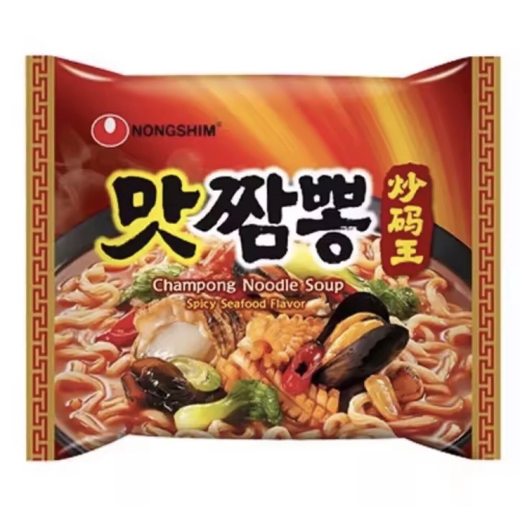 จัมปง มาม่าเกาหลี สุดฮิต nongshim Champong spicy seafood noodle 130g 농심 맛짬뽕