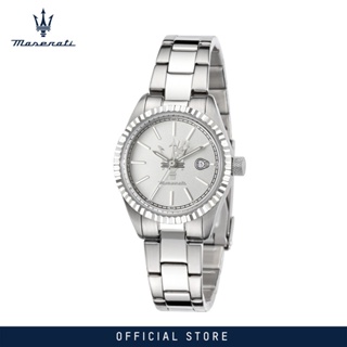 [2 Years Warranty] Maserati Competizione 32mm Silver Sunray Dial Womens Quartz Watch R8853100503