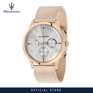 [2 Years Warranty] Maserati RICORDO Rose Gold Chronograph Quartz 42mm Mens Watch R8873625002