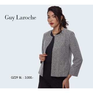 Guy Laroche BUSINESS JACKET  Jacket แจ็คเก็ตทำงานเนื้อผ้า Jersey Jacquard ลาย Black Starlight (GZ29BL)