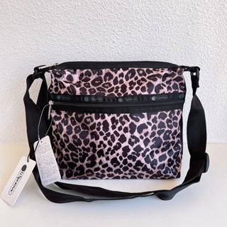 Lesportsac กระเป๋าสะพายไหล่ กันน้ํา พิมพ์ลายเสือดาว L3709