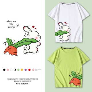 พร้อมส่ง เสื้อยืดลําลอง แขนสั้น พิมพ์ลายการ์ตูน Tok แฟชั่นฤดูร้อน สไตล์เกาหลี สําหรับพ่อแม่ และลูก 2023