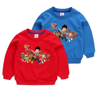 ** จุด ** 9 สีฤดูใบไม้ร่วงแขนยาวเก้งทีม Paw Patrol การ์ตูนเสื้อกันหนาวผ้าฝ้าย (สามารถขายส่งได้)