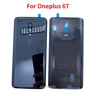 ฝาครอบแบตเตอรี่ด้านหลัง พร้อมเลนส์กล้อง และกาว สําหรับ OnePlus 6t 1+ 6t A6010 A6013