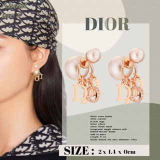 ดิออร์ DIOR TRIBALES ต่างหูสตรีสตั๊ด ต่างหูมุก