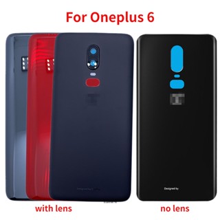 ฝาครอบแบตเตอรี่ด้านหลัง พร้อมเลนส์กล้อง และกาว สําหรับ OnePlus 6 1+ 6 A6000 A6003